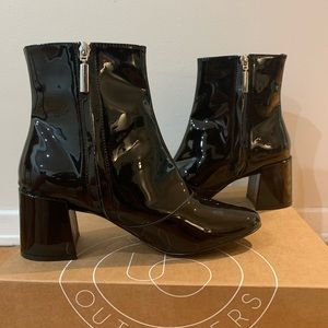 Urban Outfitters Patent Black Boots